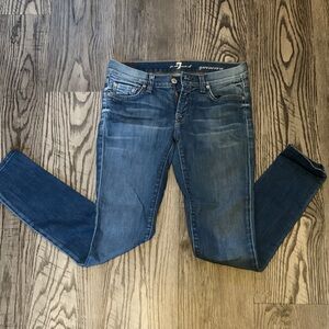 7 For All Mankind Women's Mid-Blue Skinny Jeans